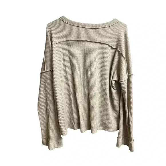 Pink Lily Beige Oversized Pullover Top Medium - Picture 8 of 8